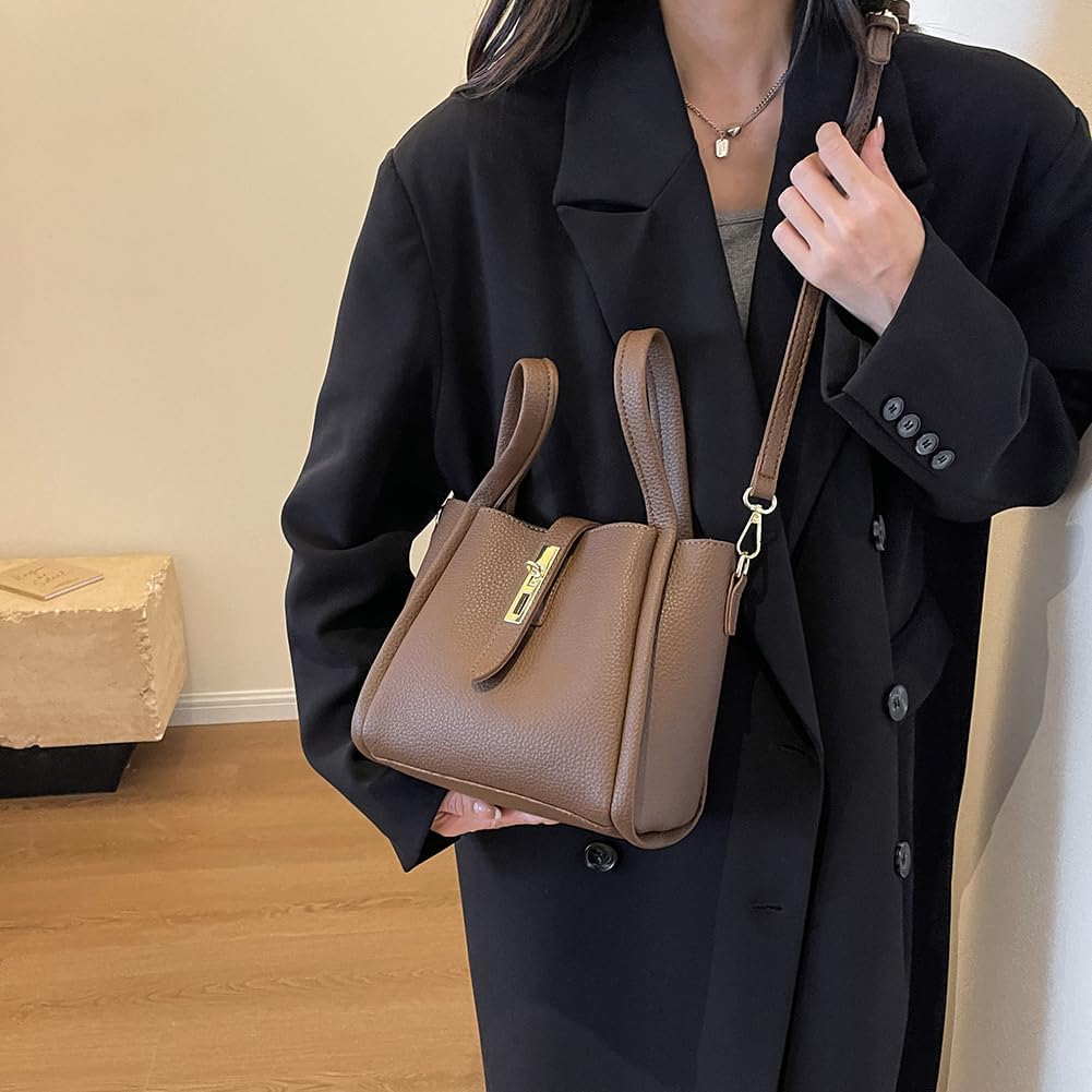 Bucket Bag for Women,Trendy Bucket Crossbody Bag Small Vintage Elegant Tote Bag Women鈥檚 Shoulder Handbags Cluth Purse