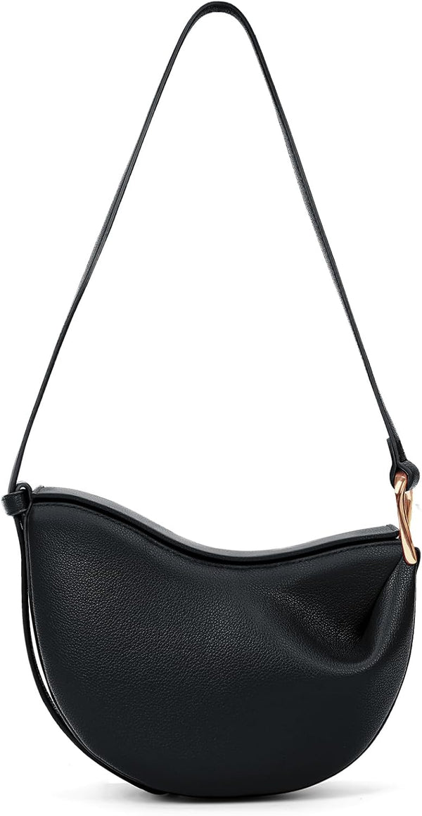 Crescent Crossbody Bags Dumpling PU Shoulder Bag Purses Small Trendy Designer Luxury Faux Leather Hobo Saddle Bag for Women