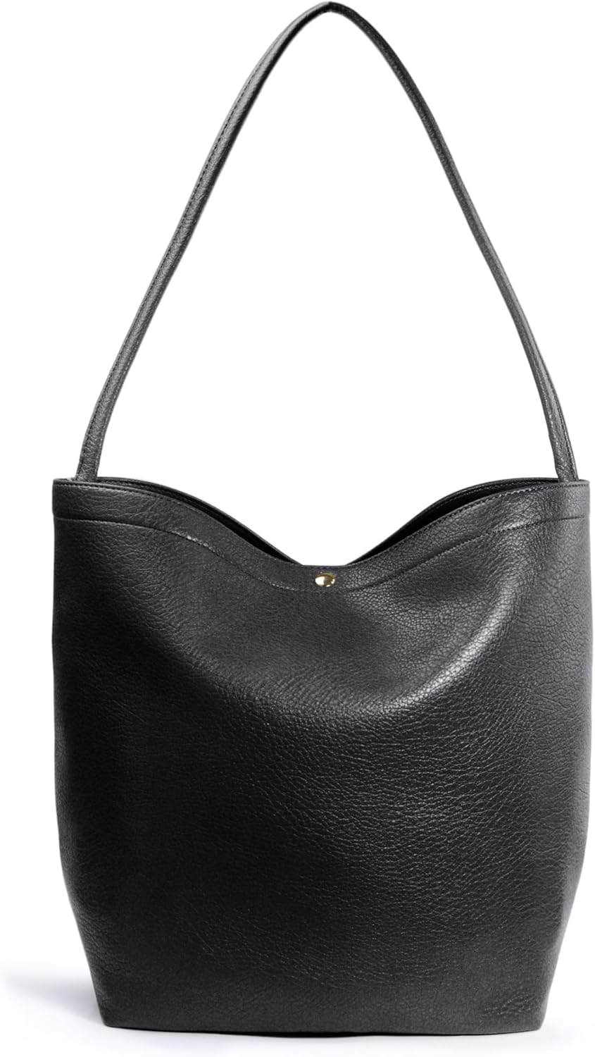 Bags for Women Vegan Leather Bucket Bags Minimalist Shoulder Handbag