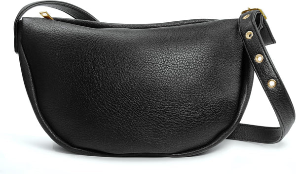 Crescent Crossbody Bag Hobo Sling Bag Women Vegan Leather Shoulder Handbag with Adjustable Strap